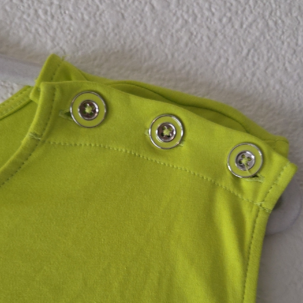 New York & Company Neon Lime A-Line Sleeveless Dress - Picture 3 of 6